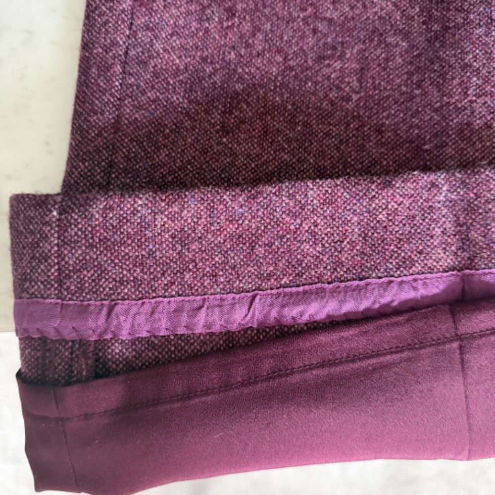 J. Crew Collection High Waist Wide Leg Tweed Wool pants in Mulberry Size 10 - Picture 7 of 8